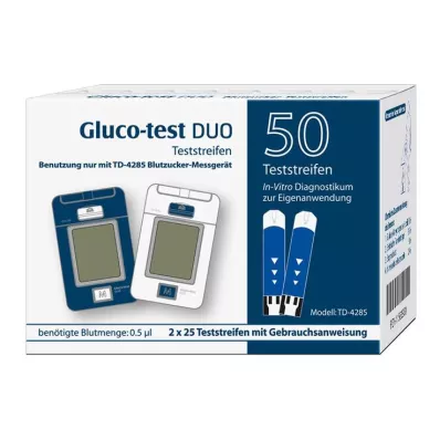 GLUCO TEST DUO Testa sloksnes, 50 gab GLUCO TEST DUO Testa sloksnes, 50 gab