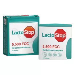 LACTOSTOP 5500 FCC Tabletes ar klikšķu dozatoru, 50 gab