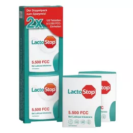 LACTOSTOP 5.500 FCC Tabletes ar klikšķu dozatoru Dop.Pa., 2X120 gab