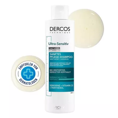 VICHY DERCOS Īpaši jutīgs šampūns taukainai galvas ādai, 200 ml