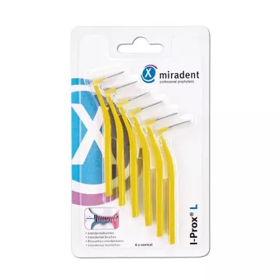 Miradent starpzobu birste I-Prox L 0,5 mm dzeltena, 6 gab Miradent starpzobu birste I-Prox L 0,5 mm dzeltena, 6 gab