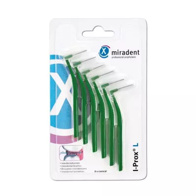 Miradent starpzobu birste I-Prox L 0,7 mm zaļa, 6 gab Miradent starpzobu birste I-Prox L 0,7 mm zaļa, 6 gab