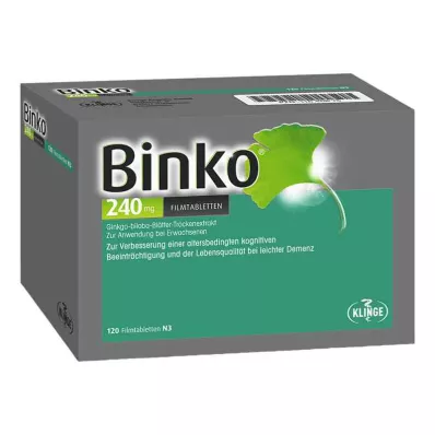 BINKO 240 mg apvalkotās tabletes, 120 gab BINKO 240 mg apvalkotās tabletes, 120 gab