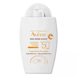 AVENE Minerālais sauļošanās šķidrums SPF 50+ bez tonējuma, 40 ml