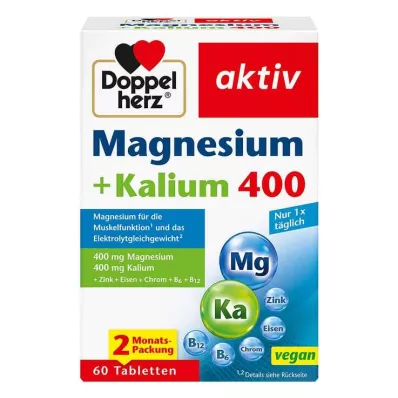 Doppelherz Magnesium + Potassium tabletes, 60 gab Doppelherz Magnesium + Potassium tabletes, 60 gab