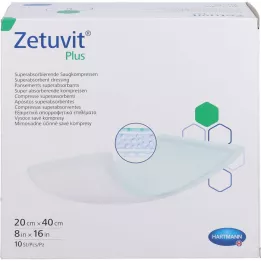 ZETUVIT Plus īpaši spēcīgs absorbējošs sterils kompress 20x40 cm, 10 gab