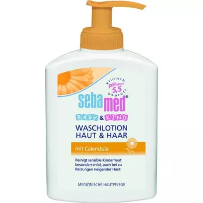 SEBAMED BABY &amp; KIND Ādas mazgāšanas losjons &amp; Matu losjons ar kliņģerīti, 200 ml