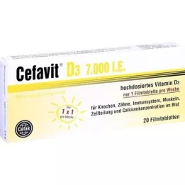 CEFAVIT D3 7000 I.U. apvalkotās tabletes, 20 gab