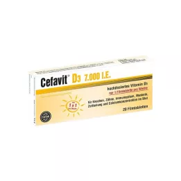 CEFAVIT D3 7000 I.U. apvalkotās tabletes, 20 gab