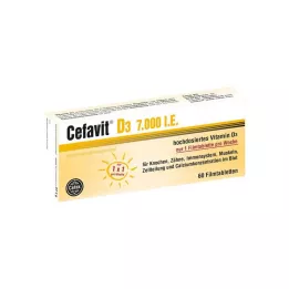 CEFAVIT D3 7000 I.U. apvalkotās tabletes, 60 gab
