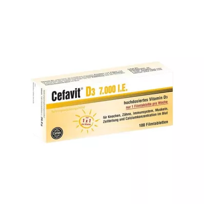 Cefavit D3 7000 SV apvalkotās tabletes, 100 gab Cefavit D3 7000 SV apvalkotās tabletes, 100 gab