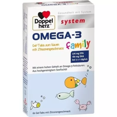 DOPPELHERZ Omega-3 Gel-Tabs ģimenes sistēma, 60 gab