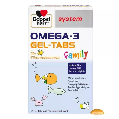DOPPELHERZ Omega-3 Gel-Tabs ģimenes sistēma, 60 gab DOPPELHERZ Omega-3 Gel-Tabs ģimenes sistēma, 60 gab