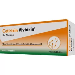 CETIRIZIN Vividrin 10 mg apvalkotās tabletes, 7 gab
