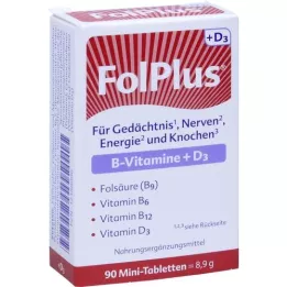 FOLPLUS+D3 tabletes, 90 kapsulas