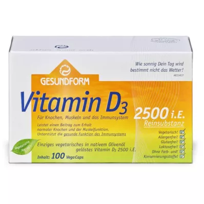 GESUNDFORM D3 vitamīns 2500 I.U. Vega-Caps, 100 gab