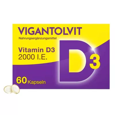 Vigantolvit 2000 SV D3 vitamīna mīkstās kapsulas, 60 kapsulas