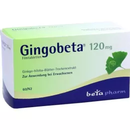 GINGOBETA 120 mg apvalkotās tabletes, 60 gab