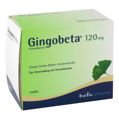 GINGOBETA 120 mg apvalkotās tabletes, 120 gab