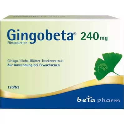 Gingobeta 240 mg apvalkotās tabletes, 120 gab