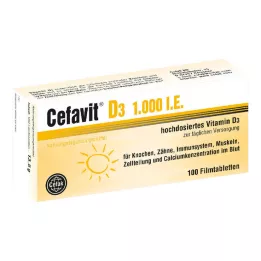 CEFAVIT D3 1000 I.U. apvalkotās tabletes, 100 gab