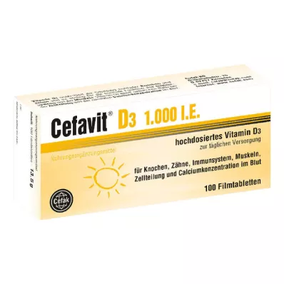 Cefavit D3 1000 SV apvalkotās tabletes, 100 gab