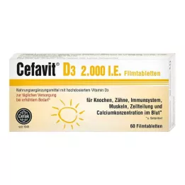CEFAVIT D3 2000 I.U. apvalkotās tabletes, 60 gab