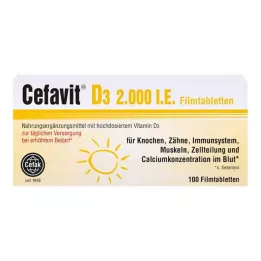 CEFAVIT D3 2000 I.U. apvalkotās tabletes, 100 gab