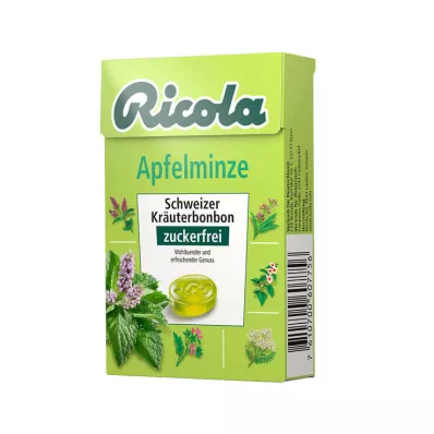Ricola bez cukura kastīte ābolu piparmētru konfekšu, 50 g Ricola bez cukura kastīte ābolu piparmētru konfekšu, 50 g