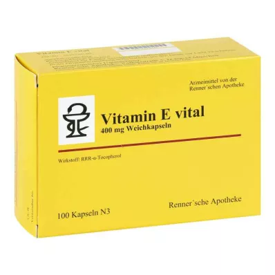 VITAMIN E VITAL 400 mg Rennersche Apotheke Weichk., 100 gab VITAMIN E VITAL 400 mg Rennersche Apotheke Weichk., 100 gab