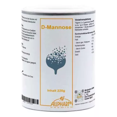 D Mannozes pulvera uzglabāšanas konteiners (220 g) D Mannozes pulvera uzglabāšanas konteiners (220 g)