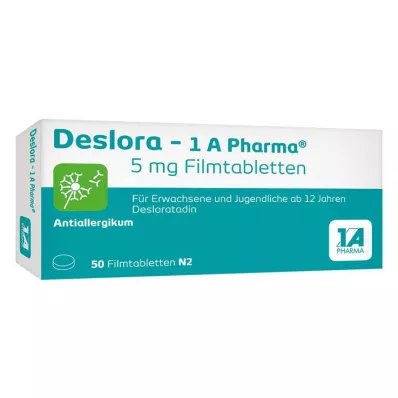 DESLORA-1A Pharma 5 mg apvalkotās tabletes, 50 gab DESLORA-1A Pharma 5 mg apvalkotās tabletes, 50 gab