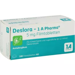 DESLORA-1A Pharma 5 mg apvalkotās tabletes, 100 gab