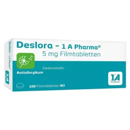 DESLORA-1A Pharma 5 mg apvalkotās tabletes, 100 gab