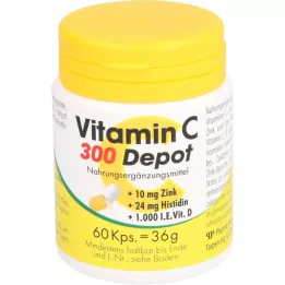VITAMIN C 300 Depot+Cinka+Histidīna+D kapsulas, 60 kapsulas
