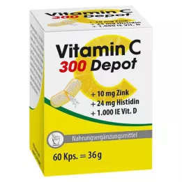 VITAMIN C 300 Depot+Cinka+Histidīna+D kapsulas, 60 kapsulas