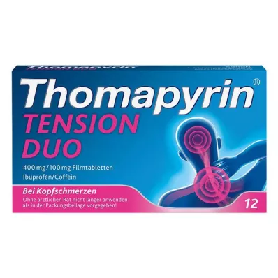 THOMAPYRIN TENSION DUO 400 mg/100 mg apvalkotās tabletes, 12 gab