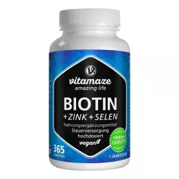 BIOTIN 10 mg lielas devas + cinka + selēna tabletes, 365 gab