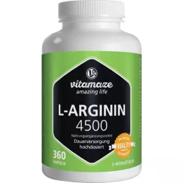 L-ARGININ HOCHDOSIERT 4500 mg kapsulas, 360 gab
