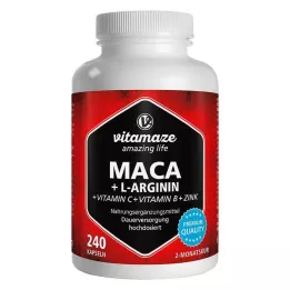 MACA 4:1 augstas devas+L-arginīna kapsulas, 240 kapsulas