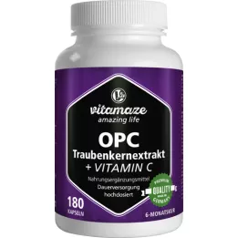 OPC TRAUBENKERNEXTRAKT augstas devas + C vitamīna kapsulas, 180 gab