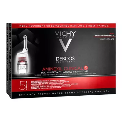 Vichy Dercos Aminexil Clinical 5 vīriešiem, 21X6 ml Vichy Dercos Aminexil Clinical 5 vīriešiem, 21X6 ml