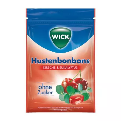 WICK Savvaļas ķirši &amp; Eikalipta konfektes bez cukura Btl, 72 g