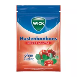 WICK Savvaļas ķirši & Eikalipta konfektes bez cukura Btl, 72 g