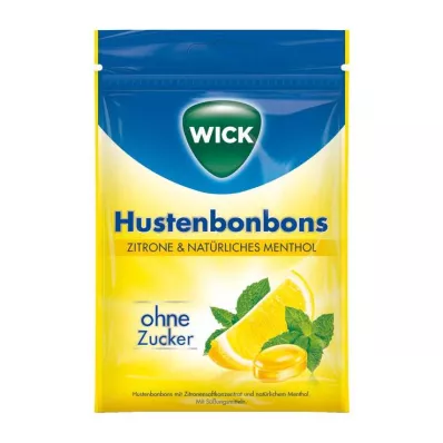 WICK Citronu & dabīgā mentola konfektes bez cukura maisiņa, 72 g WICK Citronu & dabīgā mentola konfektes bez cukura maisiņa, 72 g