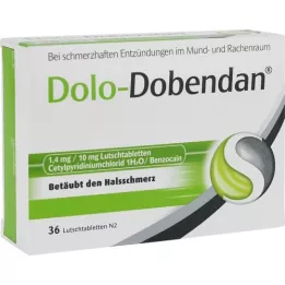 DOLO-DOBENDAN 1,4 mg/10 mg pastilas, 36 gab