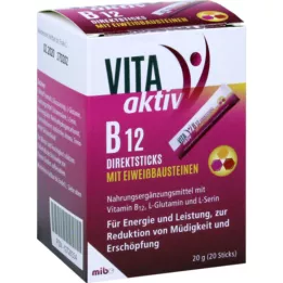 VITA AKTIV B12 tiešās nūjiņas ar olbaltumvielu celtniecības blokiem, 20 gab