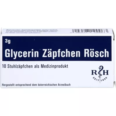 GLYCERIN ZÄPFCHEN Rösch 3 g pret aizcietējumiem, 10 gab