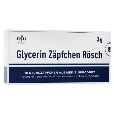 Glicerīna svecītes Rösch 3 g pret aizcietējumiem, 10 gab
