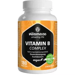 VITAMIN B COMPLEX augstas devas vegānu tabletes, 180 gab